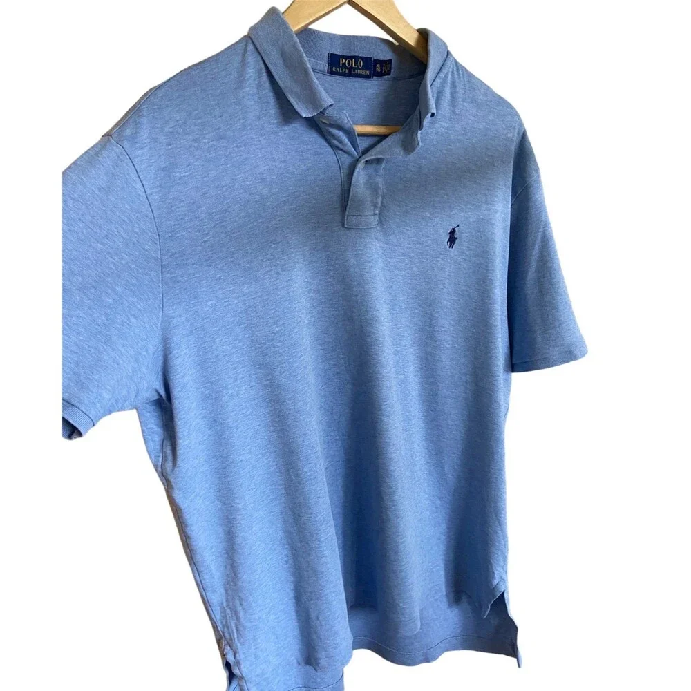 Polo Ralph Lauren Blue Label Men’s Classic Light Blue Casual Polo Shirt, size XL